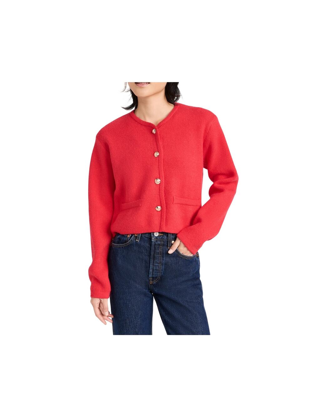 Line & Dot Cozy Red Benni Cardigan Size M